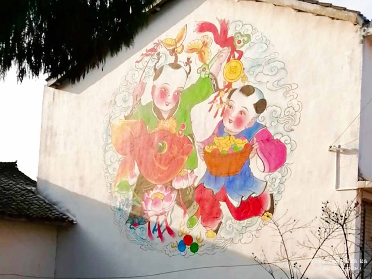 振新美麗鄉村兒童年畫壁畫墻繪彩繪涂鴉成都瀾泉文化