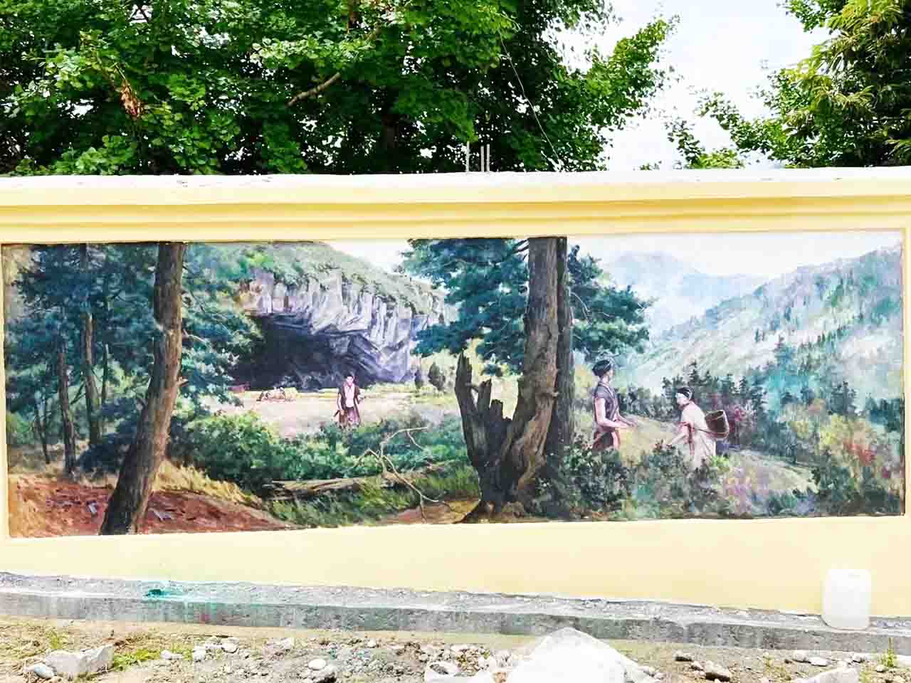 景區鄉村寫實務農少數民族人物風景墻繪壁畫彩繪涂鴉手繪成都瀾泉文化