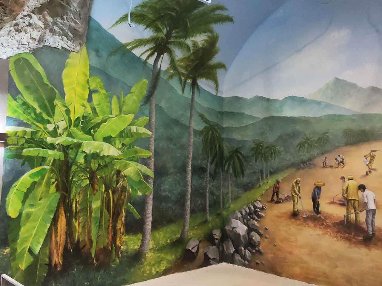 博物館紀念館展廳解放海南修路場景還原畫墻繪壁畫彩繪涂鴉手繪成都瀾泉文化