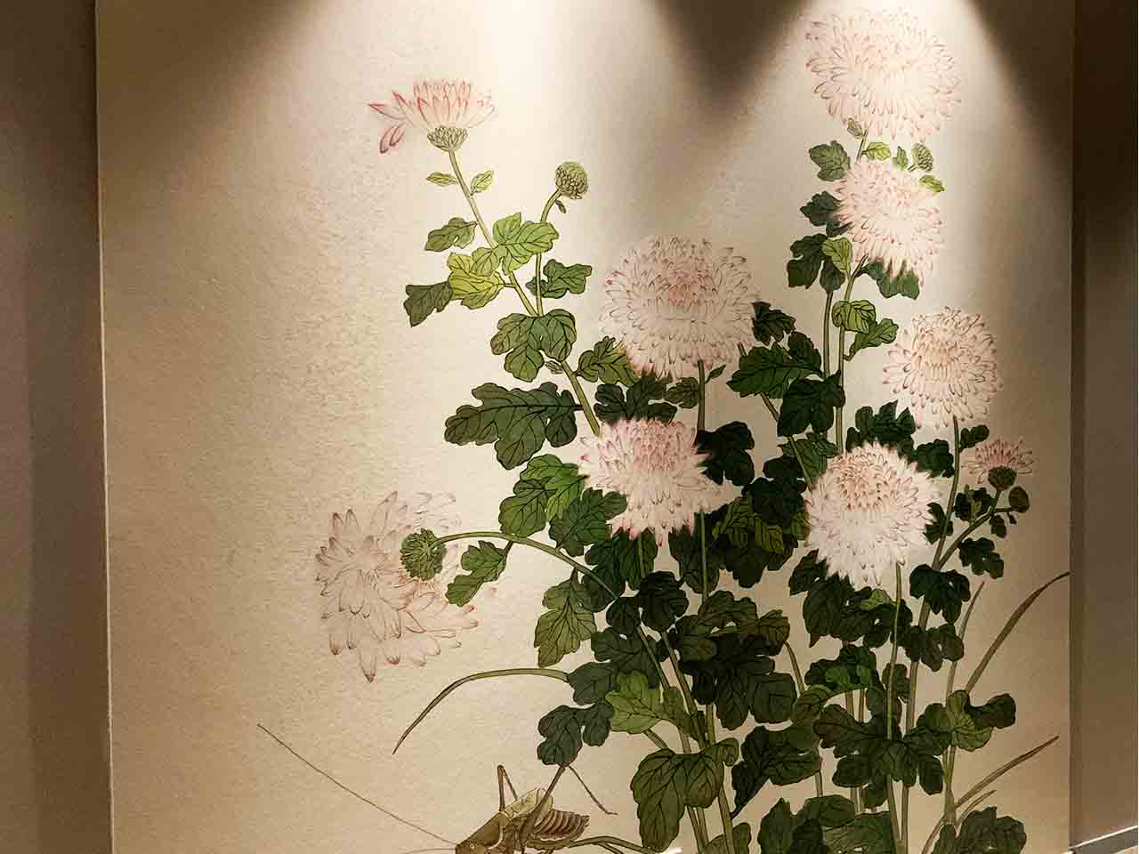 家裝工裝酒店會所美容院別墅國畫工筆畫菊花墻繪壁畫彩繪涂鴉手繪成都瀾泉文化